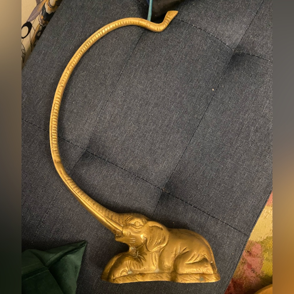 Made In India Brass Elephant Mid Century Modern Plant Or Lantern Decorative Hook - Picture 9 of 9